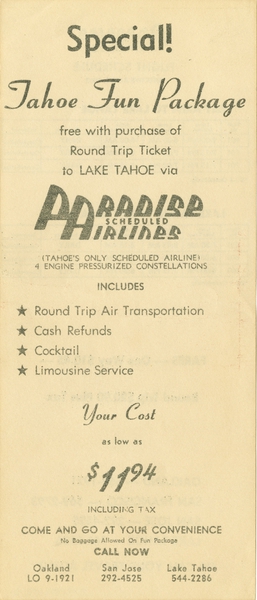 Image: timetable: Paradise Airlines, Lockheed L-049 Constellation