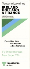 Image: timetable: Transamerica Airlines, Ireland, Holland, and France