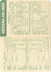 Image: timetable: Western Air Lines, pocket schedule