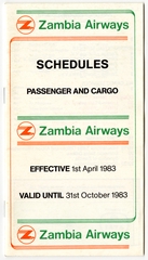 Image: timetable: Zambia Airways