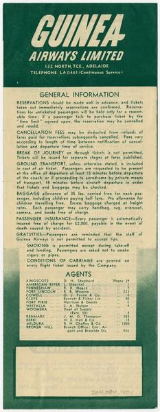 Image: timetable: Guinea Airways