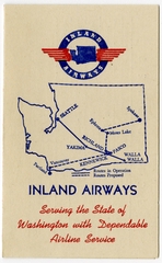 Image: timetable: Inland Airways, pocket schedule
