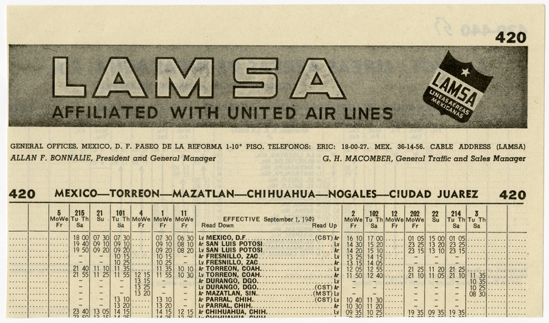Image: timetable: Lanica Airlines