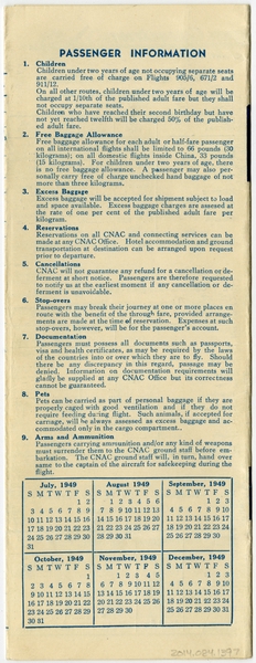 Image: timetable: CNAC (China National Aviation Corporation)