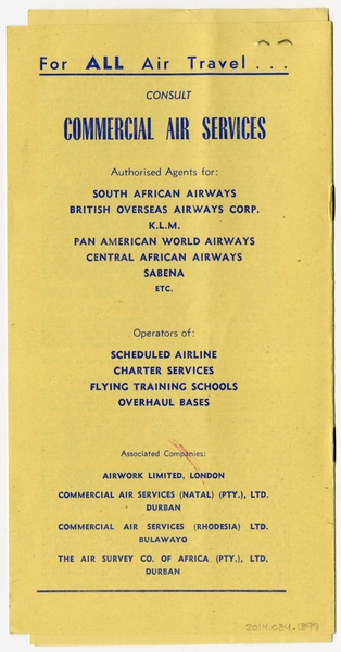 Image: timetable: Commercial Air Services