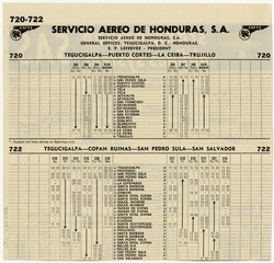 Image: timetable: Servicio Aereo de Honduras