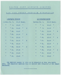Image: timetable: Silver City Airways