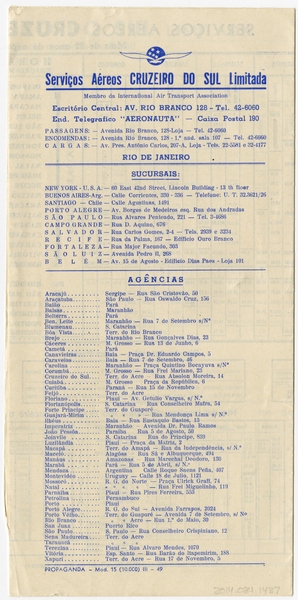 Image: timetable: Servicos Aereos Cruzeiro do Sul