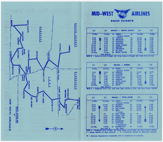 Image: timetable: Mid-West Airlines