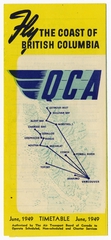 Image: timetable: Queen Charlotte Airlines (QCA), British Columbia