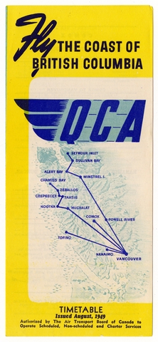 Timetable: Queen Charlotte Airlines (QCA), British Columbia