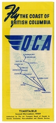 Image: timetable: Queen Charlotte Airlines (QCA), British Columbia