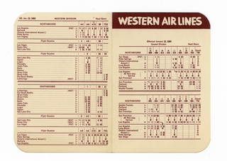 Image: timetable: Western Air Lines