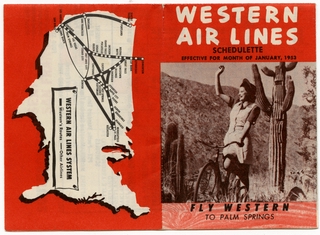 Image: timetable: Western Air Lines, schedulette