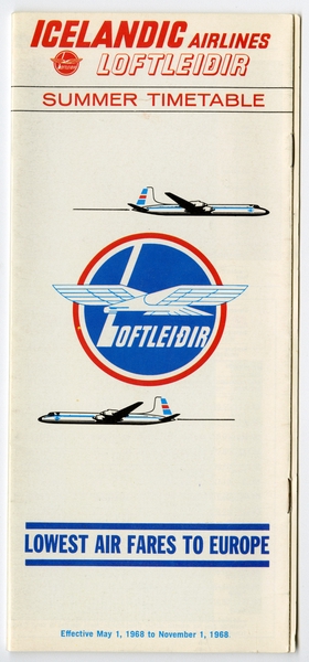 Image: timetable: Icelandic Airlines (Loftleidir), summer schedule