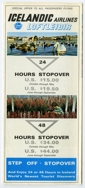 Image: timetable: Icelandic Airlines (Loftleidir), summer schedule