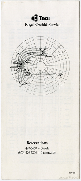 Image: timetable: Thai Airways, pocket schedule