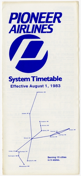Image: timetable: Pioneer Airlines
