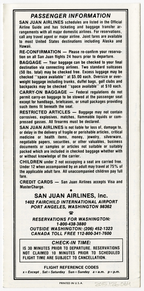 Image: timetable: San Juan Airlines
