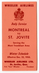 Image: timetable: Wheeler Airlines, winter schedule
