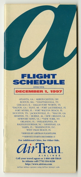 Image: timetable: AirTran Airlines