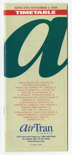 Image: timetable: AirTran Airways