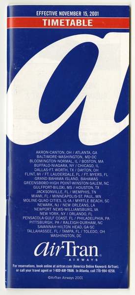 Image: timetable: AirTran Airways