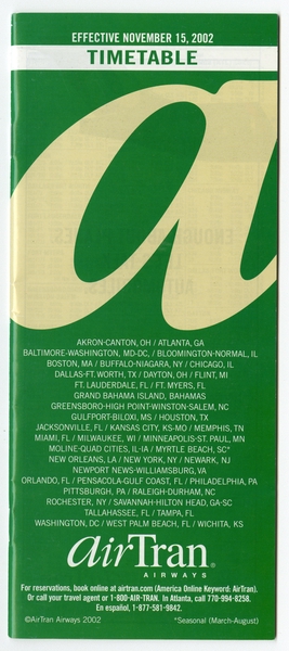 Image: timetable: AirTran Airways