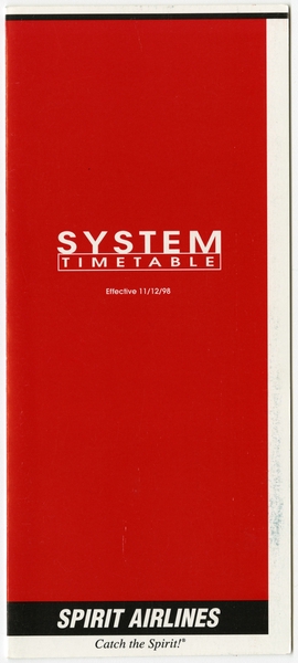 Image: timetable: Spirit Airlines