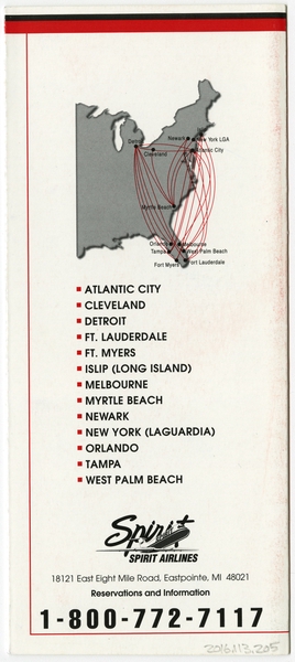 Image: timetable: Spirit Airlines