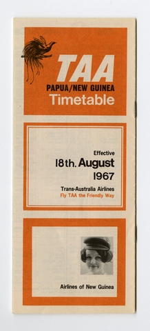 Timetable: Trans-Australia Airlines (TAA), Papua / New Guinea