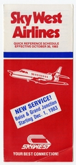 Image: timetable: SkyWest Airlines, quick reference