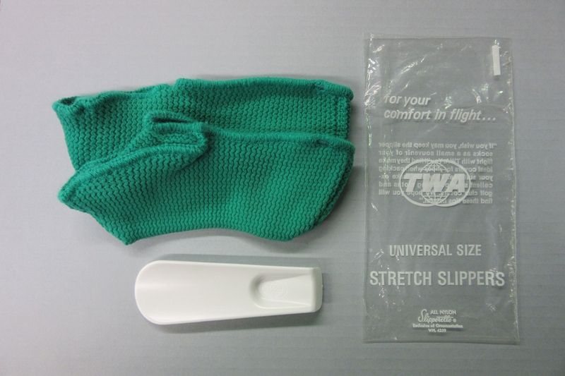 Image: booties and shoehorn set: TWA (Trans World Airlines)