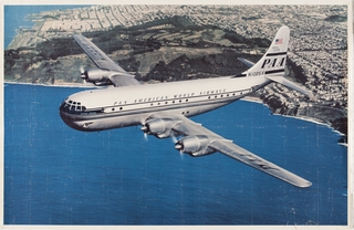 Image: poster: Pan American World Airways, Boeing 377 Stratocruiser