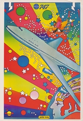 Image: poster: Pan American World Airways, Boeing 747, Peter Max