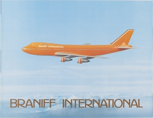 Image: poster: Braniff International, Boeing 747-200