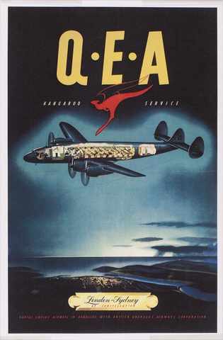 Poster: Qantas Empire Airways, Lockheed L-749 Constellation