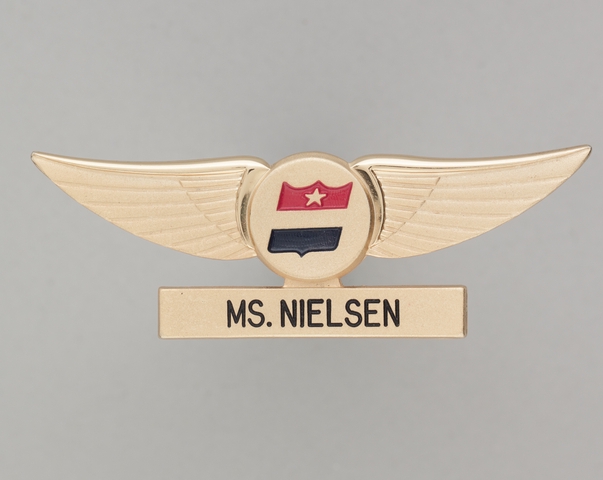 Stewardess wings and name pin: United Air Lines, Ms. Nielsen