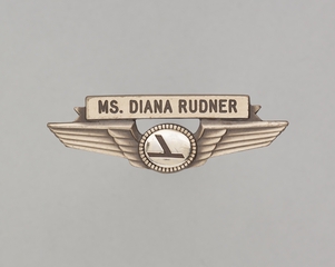 Image: flight attendant wings and name pin: Eastern Air Lines, Ms. Diana Rudner