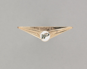 Image: flight attendant wings and name pin: Western Pacific Airlines, Jennifer