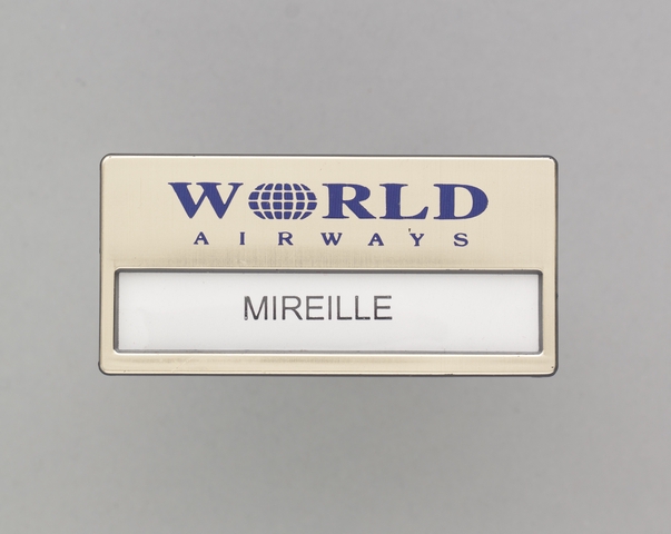 Flight attendant name pin: World Airways, Mireille