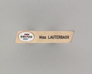 Image: name pin: United Air Lines, Miss Lauterbach