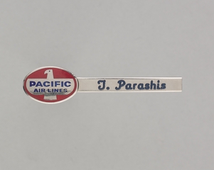 Image: name pin: Pacific Air Lines, T. Parashis