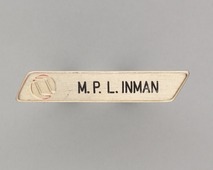 Image: name pin: Northwest Orient Airlines, M. P. L. Inman