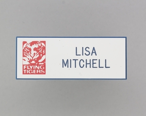 Image: name pin: Flying Tiger Line, Lisa Mitchell