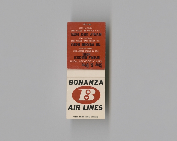 Matchbook: Bonanza Air Lines