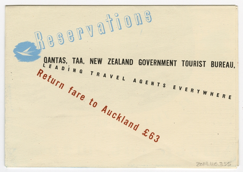 Image: brochure: Tasman Empire Airways Limited (TEAL) and Qantas Empire Airways, New Zealand