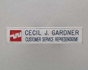 Image: name pin: Western Airlines, Cecil J. Gardner