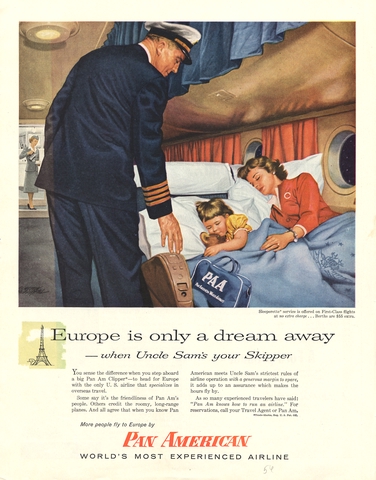 Advertisement: Pan American World Airways, Holiday magazine