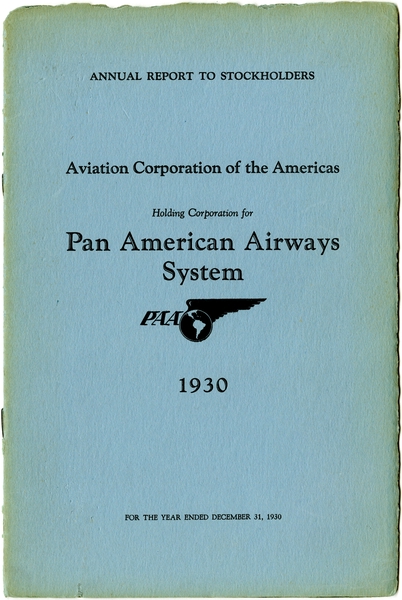 Image: annual report: Pan American Airways, 1930 [1 issue: 1930]